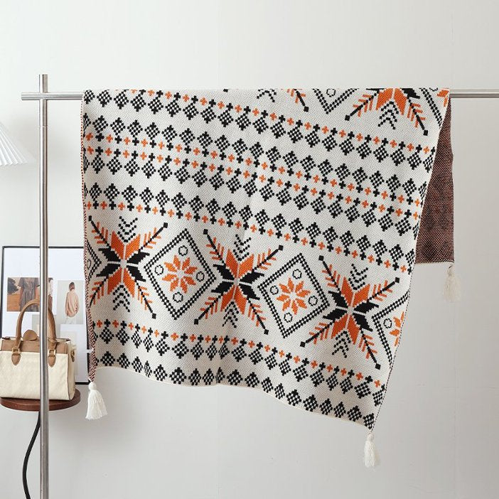 Ethnic-style Knitted Tassel Shawl – Premium 0 | RICALOUX