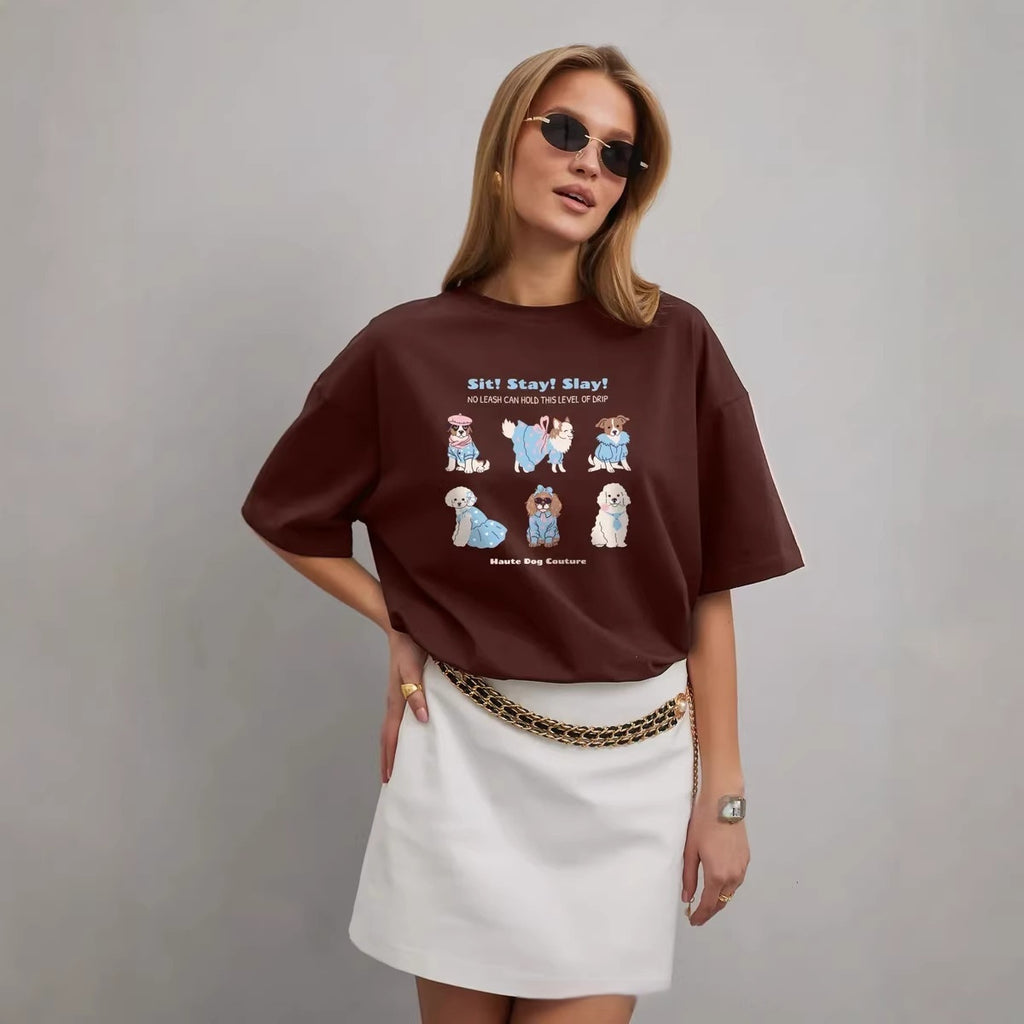 Summer New Arrival Cartoon-style Age-reducing Comfortable Printed Top by Ricaloux