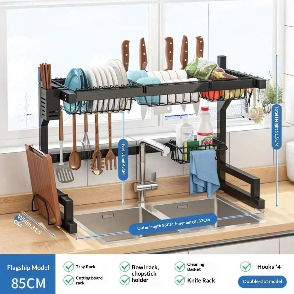 Multi-functional Home Kitchen Storage Rack Dish And Chopstick Draining Rack - RICALOUX