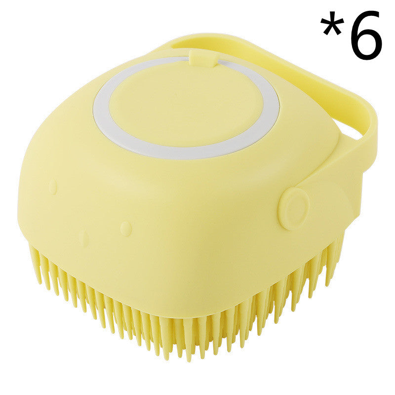Silicone Dog Bath Massage Gloves Brush Pet Cat Bathroom Cleaning Tool Comb Brush For Dog Can Pour Shampoo Dog Grooming Supplies by Ricaloux