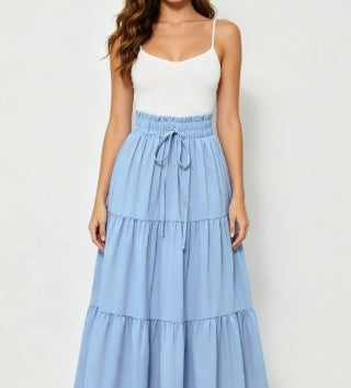High-waisted A-line Skirt Bohemian-style Printed Flared Skirt by Ricaloux