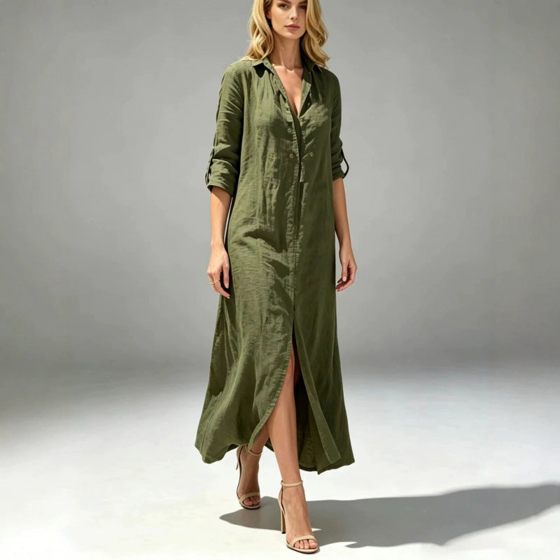 Loose-fitting Slit-front Vacation-style Dress by Ricaloux