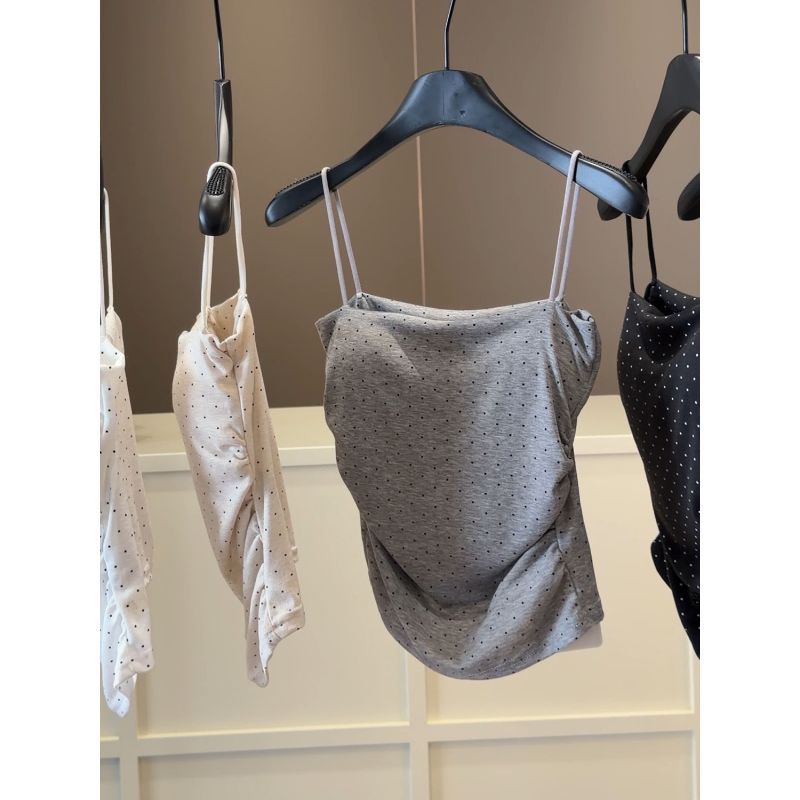 Sleeveless Polka-dot New Inner-and-outerwear Top by Ricaloux