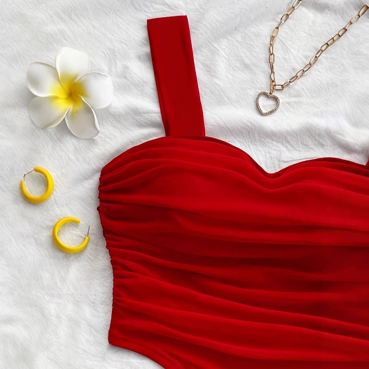 Womens Fashionable And Sexy Cinched-At-The-Waist Tube Top Set by Ricaloux