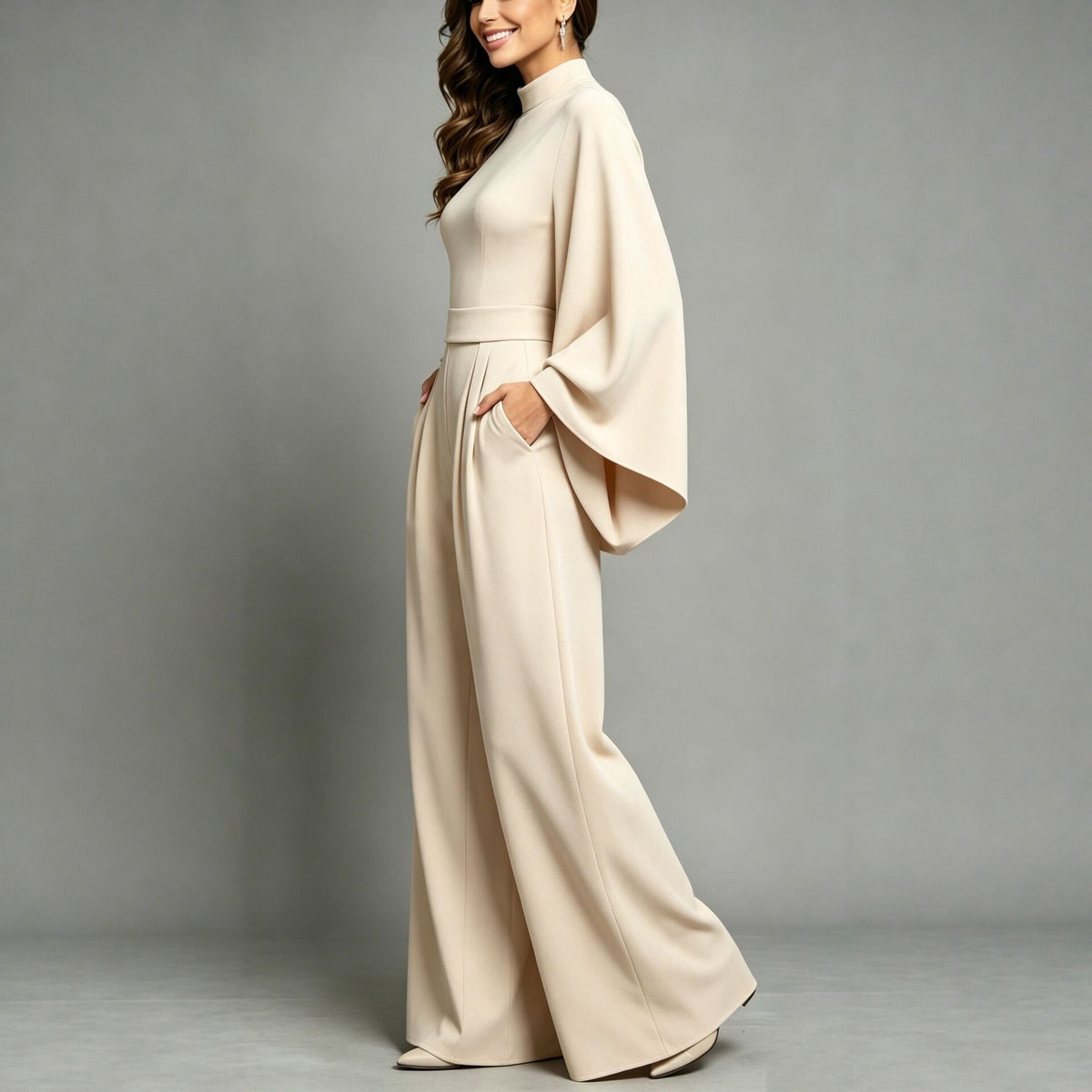 Womens Relaxed-fit Fashionable Long-sleeve Jumpsuit – Premium 0 | RICALOUX