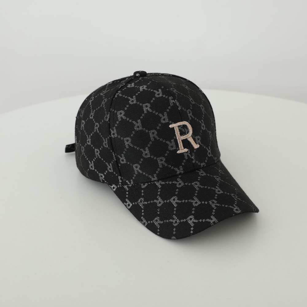 Single-color R Letter Fully Printed Embroidered Adjustable Fashionable Casual Bowler Baseball Cap Suitable For Going Out For Outings, Shopping by Ricaloux