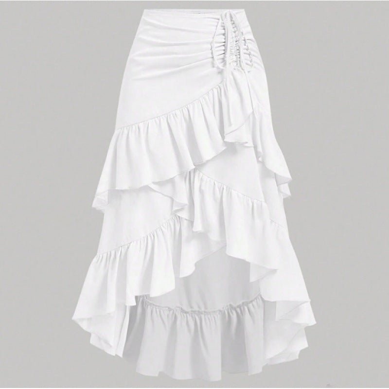 Sweet High-waisted Slimming Ruffled Hem Skirt For Women - RICALOUX