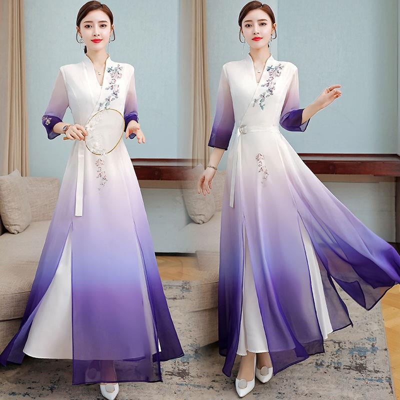 Ethnic Retro Daily Cheongsam Skirt Women - RICALOUX