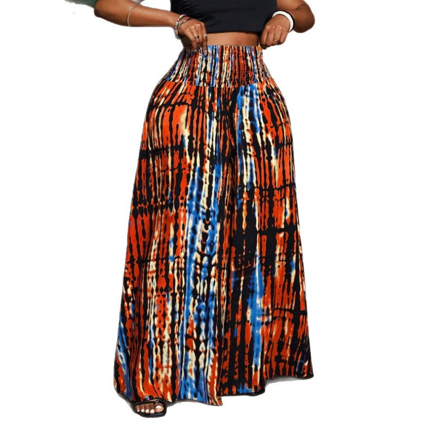 Plus-size Fashionable Printed Casual Pants For Women Outerwear Style With A Waistband by Ricaloux