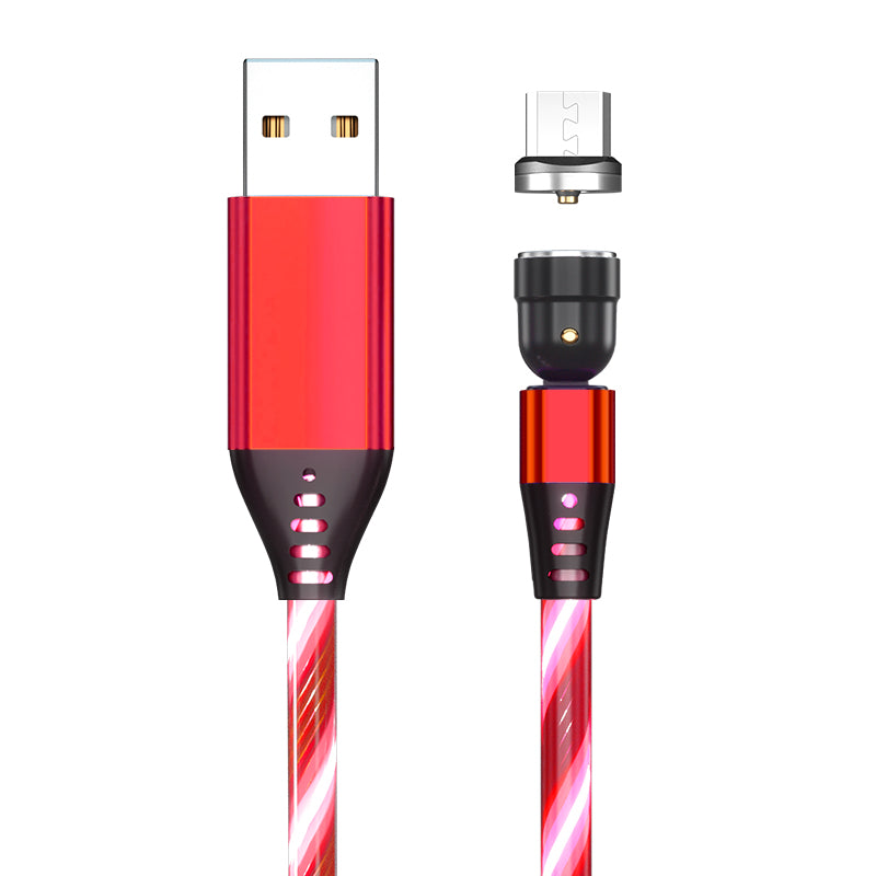 540 Rotate Luminous Magnetic Cable 3A Fast Charging Mobile Phone Charge Cable For LED Micro USB Type C For I Phone Cable – Premium 0 | RICALOUX