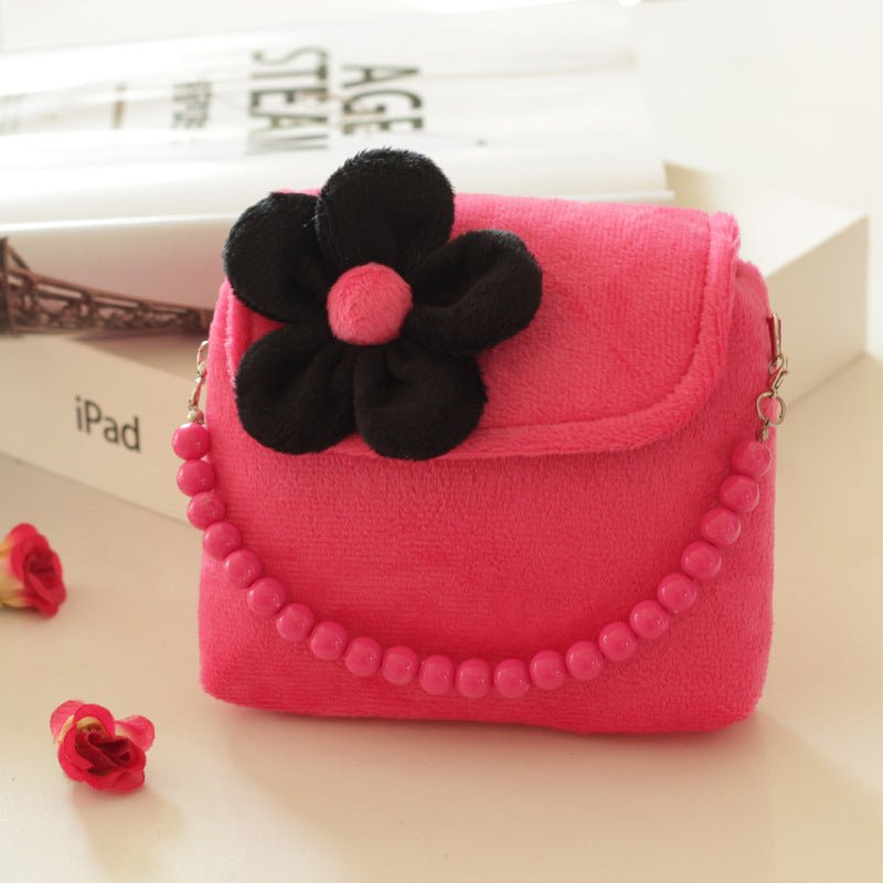 Girls Bead Chain Hand Bag Cute Flower Princess Bag - RICALOUX