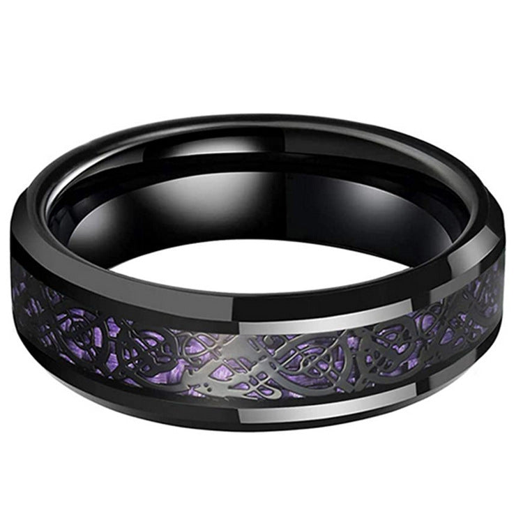 Tungsten Gold Men's 8mm Wide Jewelry Step Inlay – Premium 0 | RICALOUX