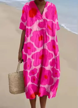 Retro-style Loose-fitting Beach Dress For Women by Ricaloux