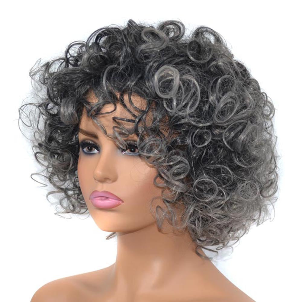 Black Granny Grey Hair Wig – Premium 0 | RICALOUX