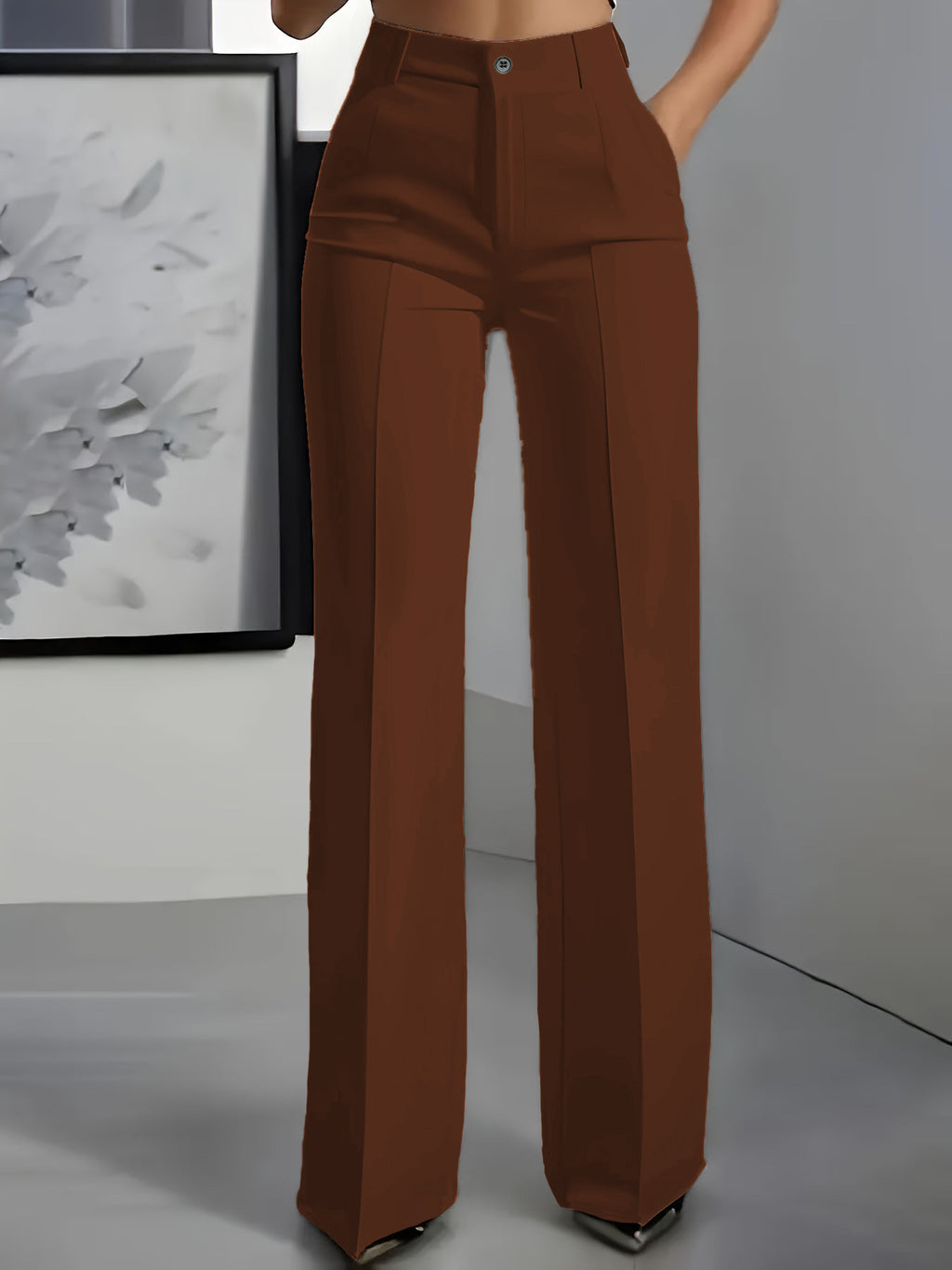 High-waisted Draping Straight-leg Minimalist Suit Trousers by Ricaloux