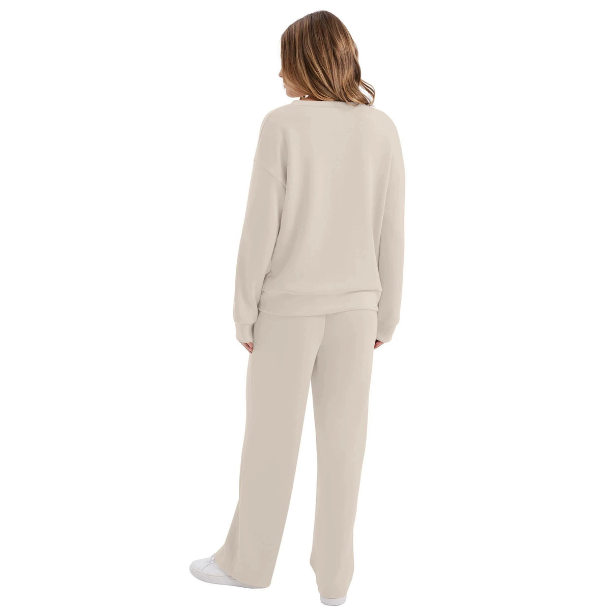 Womens Long-Sleeve Drawstring Casual Pants Set by Ricaloux