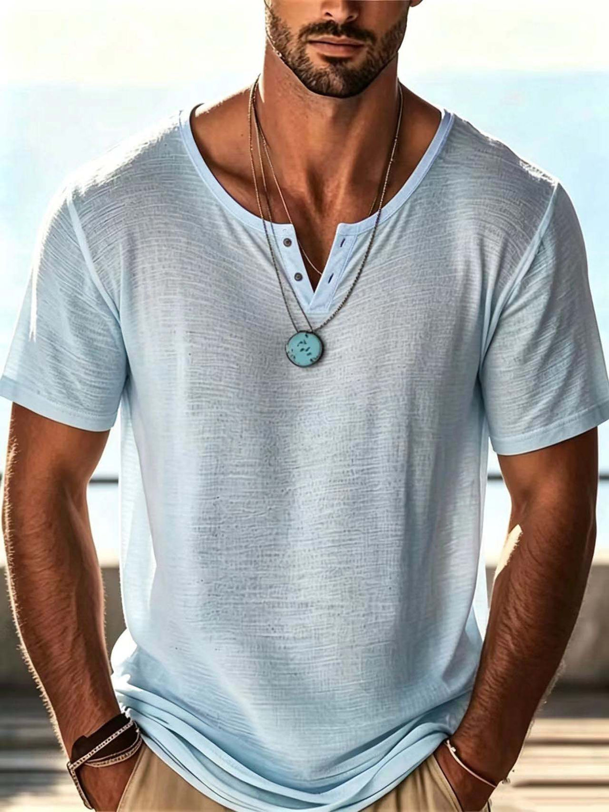 Multicolor Solid-color Summer Mens Short-sleeve Clothing – Premium 0 | RICALOUX