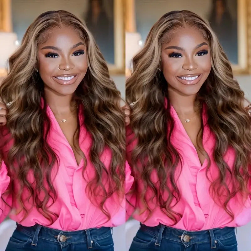 Front Lace Wig Medium Large Wave Long Curly Hair Full-head Wig Style by Ricaloux