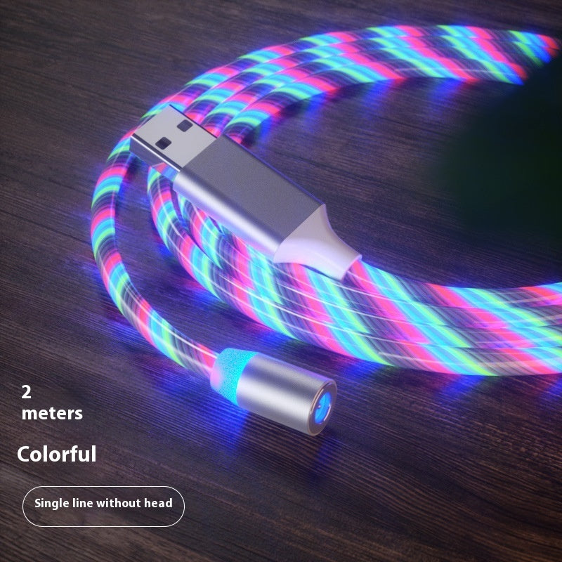 Magnetic Charging Cable Streamer Fast Charging Cable Lighting Micro USB Cable LED Magnet Charger Type-C Cable by Ricaloux
