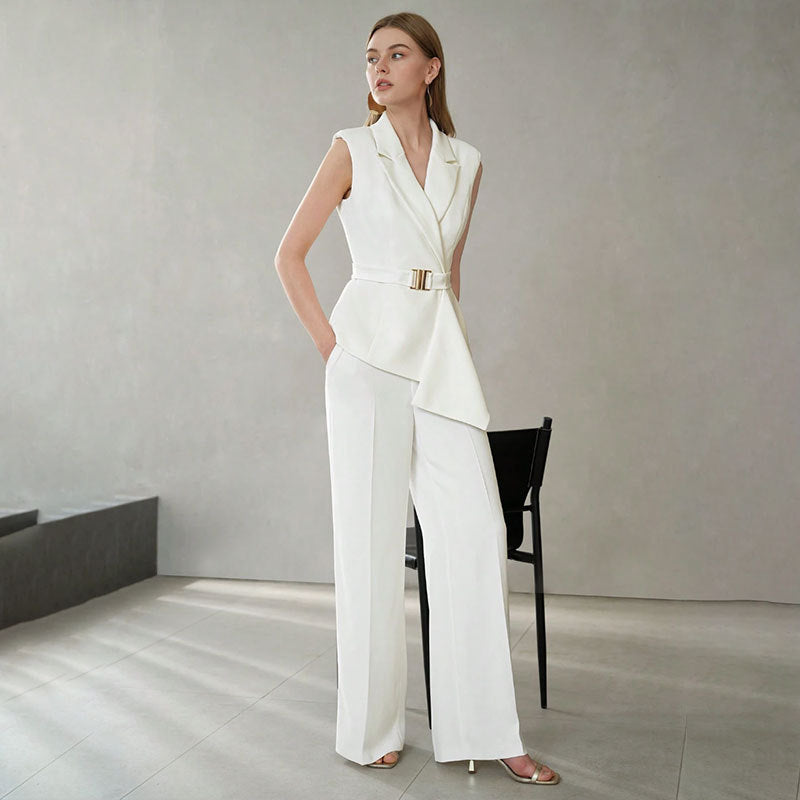 Womens Elegant And Fashionable Two-piece Set Of Top And Pants by Ricaloux
