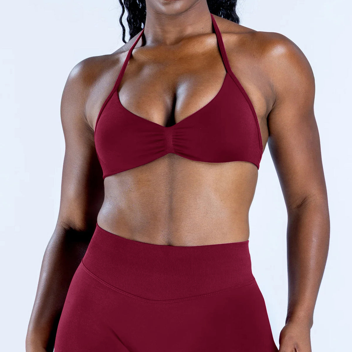 Seamless Tight-fitting Yoga Set With A Strap Bra For Outerwear by Ricaloux