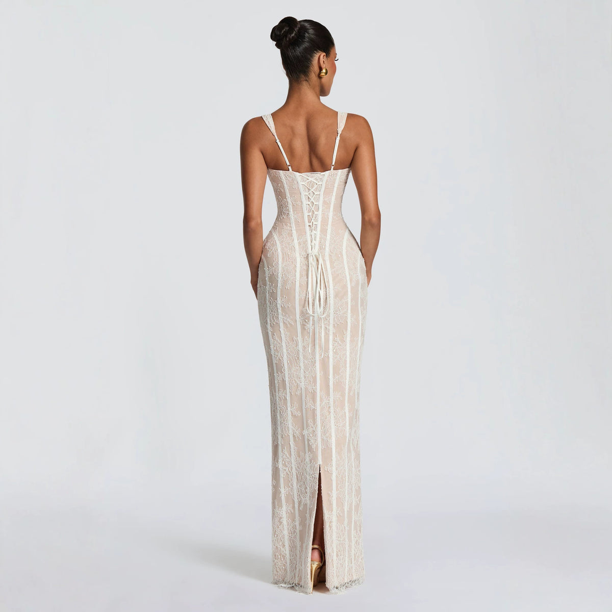 Womens Mesh Vertical-striped Sheath Dress by Ricaloux