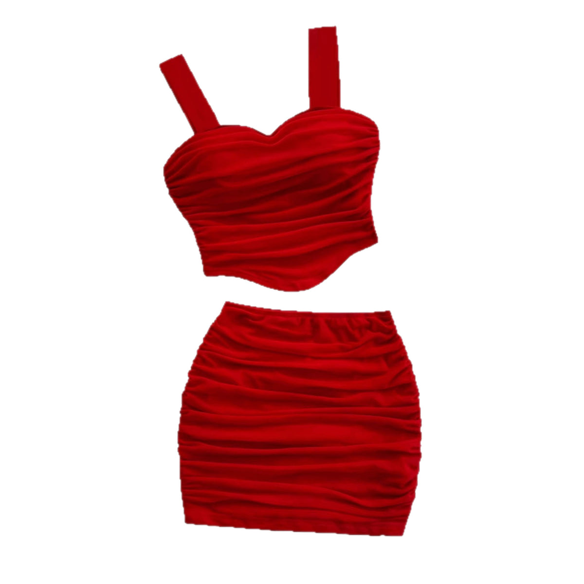 Womens Fashionable And Sexy Cinched-At-The-Waist Tube Top Set by Ricaloux