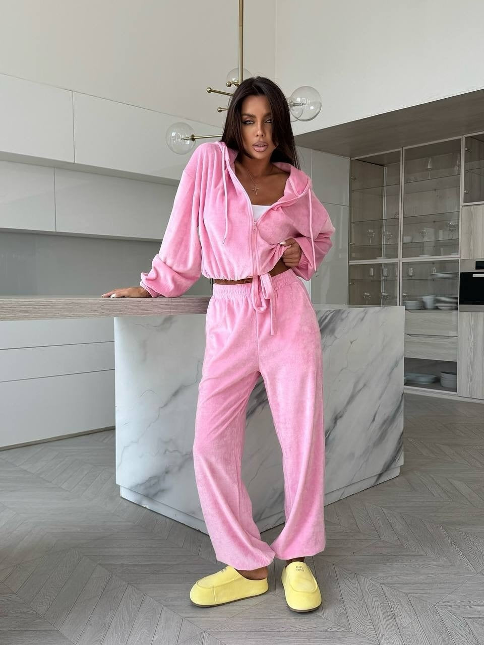 Casual Hooded Set Solid-color Long-sleeve Zip-up Cardigan With Drawstrings – Premium 0 | RICALOUX