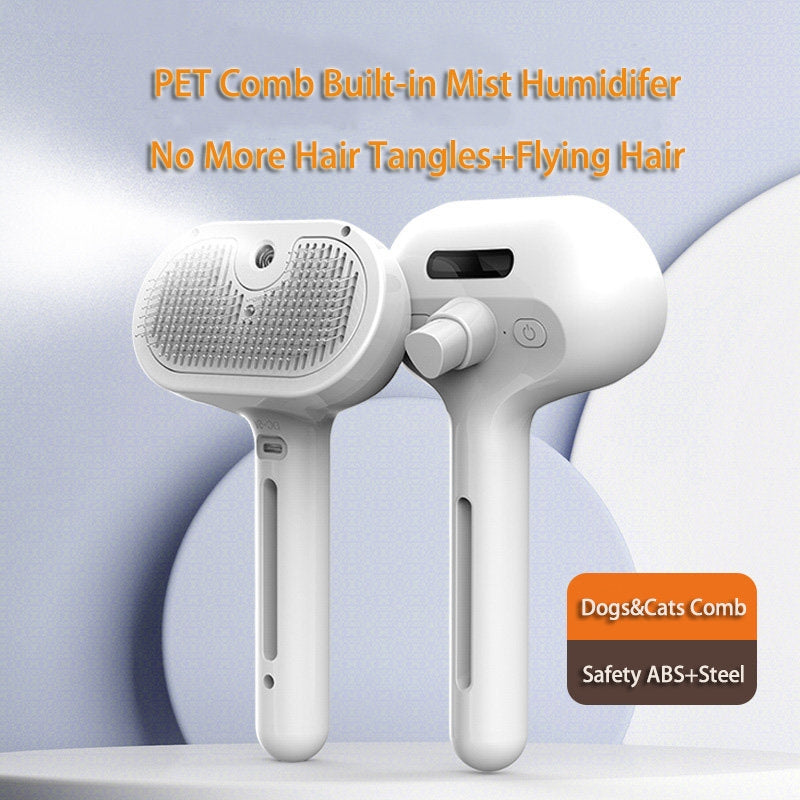 Pet Comb Self Cleaning Pets Hair Remover Brush For Dogs Grooming Tools Dematting Comb Built-in Mist Humidifier Pet Products by Ricaloux