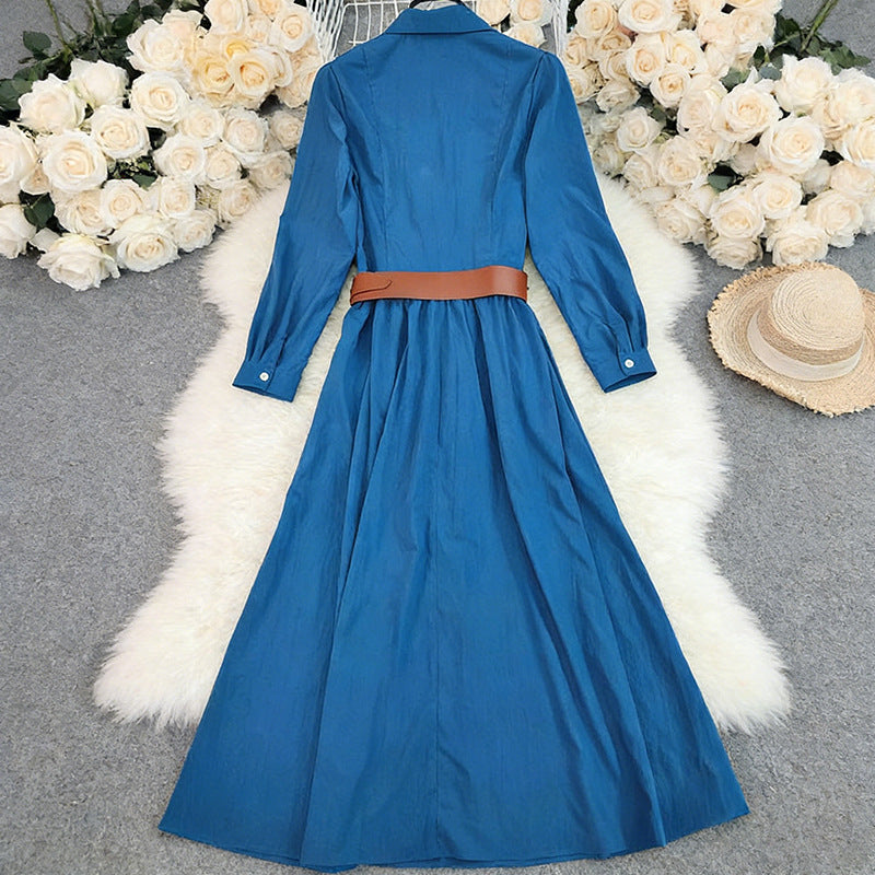 Womens Fashion Long-sleeve Vintage-style Midi Dress by Ricaloux