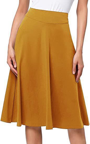 Womens Summer Flared Elastic Mid-Length Skirt by Ricaloux
