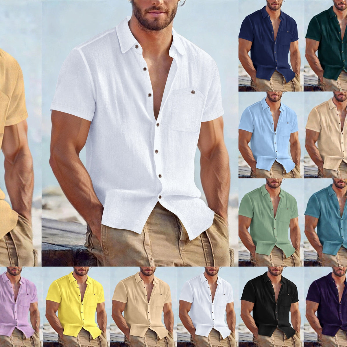 Short-sleeved Casual Breathable Mens Shirt – Premium 0 | RICALOUX