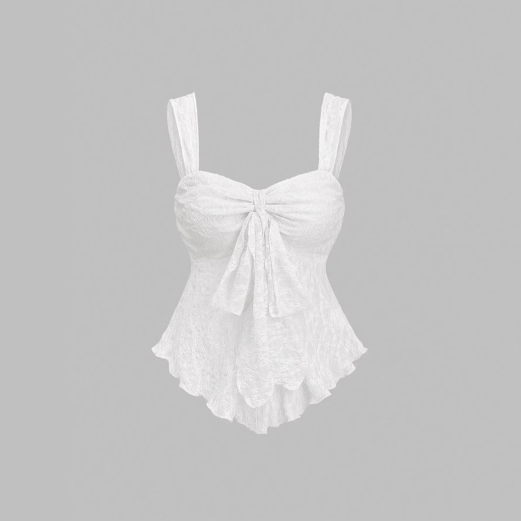 French-style Solid-color Lace Jacquard Camisole Top – Premium 0 | RICALOUX
