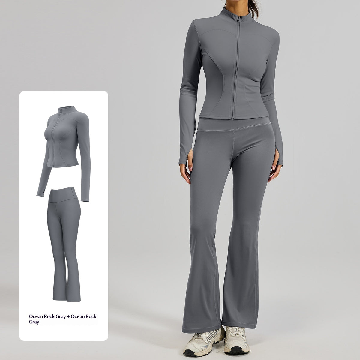 High-waisted Yoga Pants Wide-leg Tapered Workout Jogger Set by Ricaloux