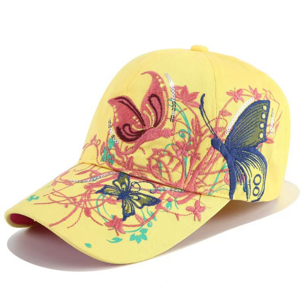 Summer Women's Embroidered Flower And Butterfly Sequin Fashion Trend Sun Hat For Outdoor Outings, Summer Shopping, Vacation - Versatile Hat – Premium 4 | RICALOUX