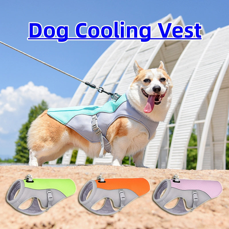Summer Pet Dog Cooling Vest Heat Resistant Cool Dogs Clothes Breathable Sun-proof Clothing For Small Large Dogs Outdoor Walking by Ricaloux
