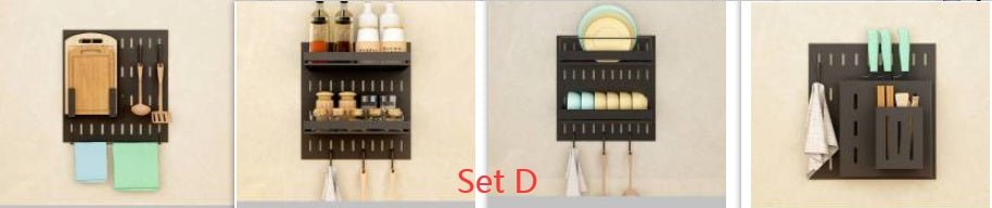 Stainless Steel Kitchen Wall Mounted Kitchen Storage Rack Hole Plate - RICALOUX
