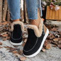 Fleece-lined Thick Plush Boots Warm Sewing Flat Cotton Shoes Winter Ankle Boot - RICALOUX