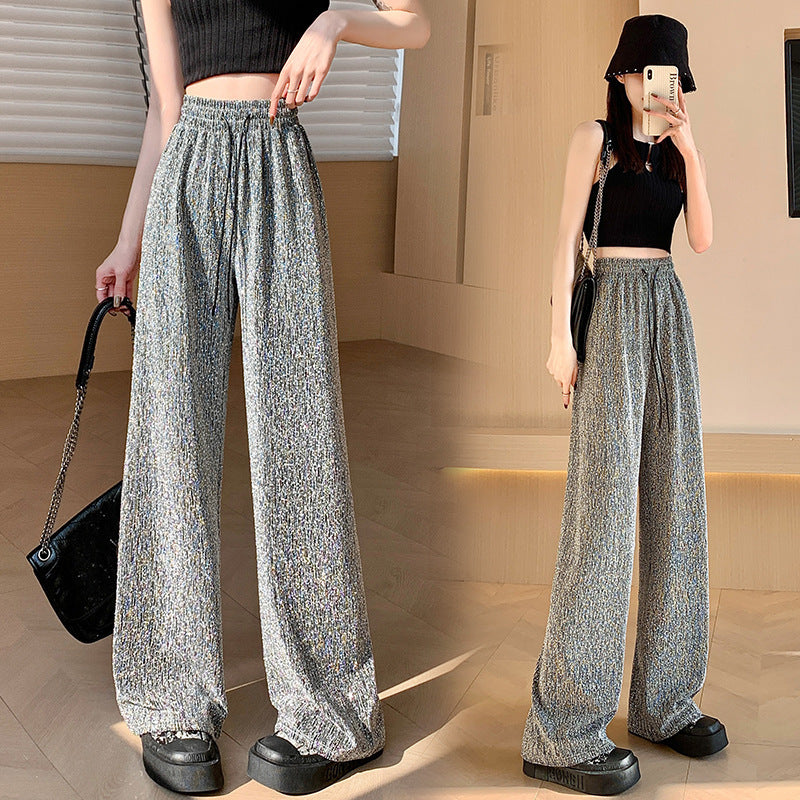 Summer New Arrival Rhinestone Embellished Textured Trousers by Ricaloux