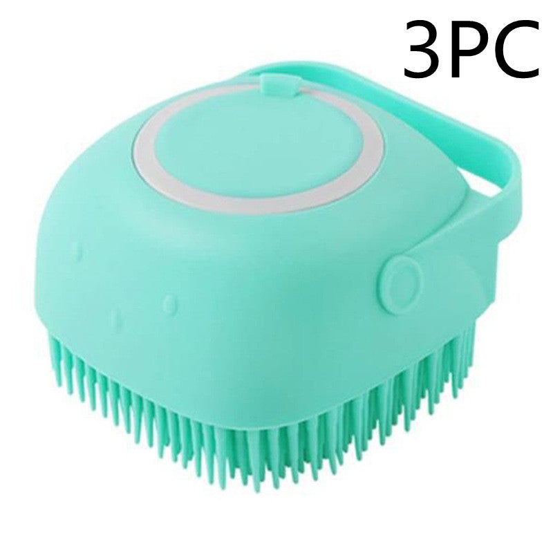 Silicone Dog Bath Massage Gloves Brush Pet Cat Bathroom Cleaning Tool Comb Brush For Dog Can Pour Shampoo Dog Grooming Supplies by Ricaloux