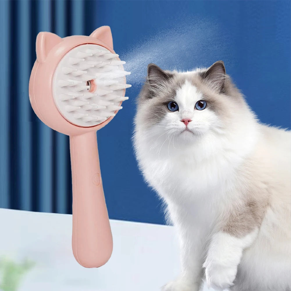Hair Cleaning Brush With Mist Multifunctional Cat Grooming Brush Rechargeable Self Cleaning Slicker Brush For Pets Dogs & Catsb Pet Products by Ricaloux