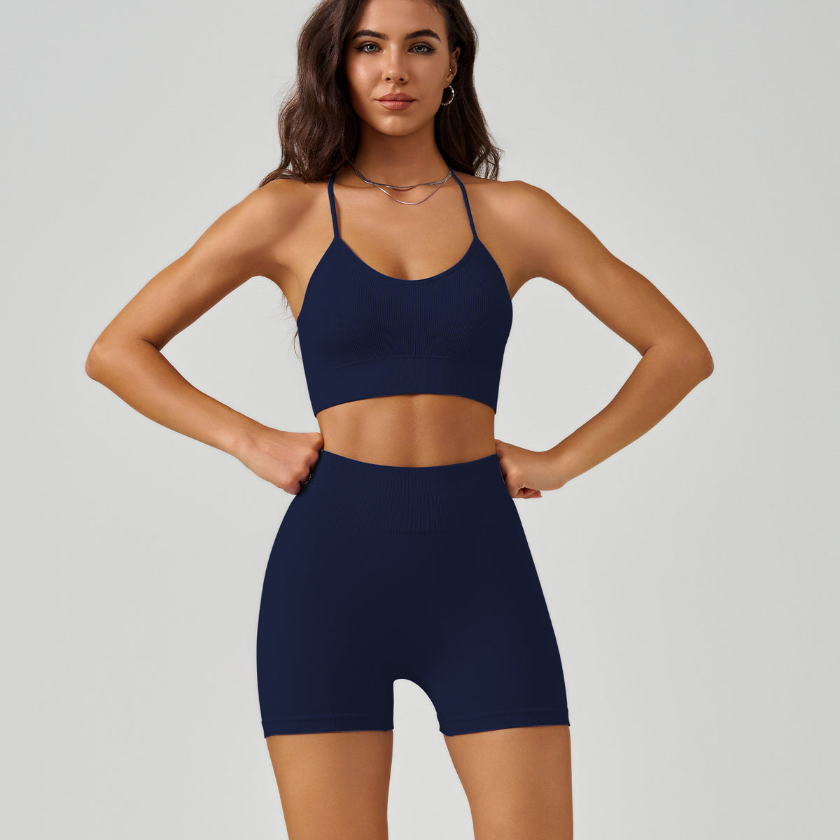 Cross-Back Yoga Sports Bra High-Waisted Tummy Control Peach Butt Yoga Tank Top Set – Premium 4 | RICALOUX