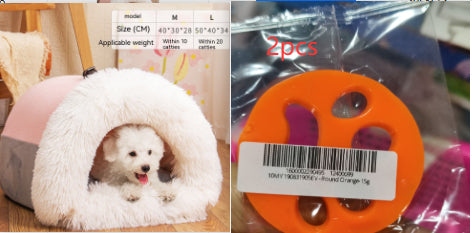 New Splice Portable Pet Nest Portable Autumn And Winter Warm Dog Nest Moisture-proof Long Fur Cat Nest Cross Border Pet Nest by Ricaloux