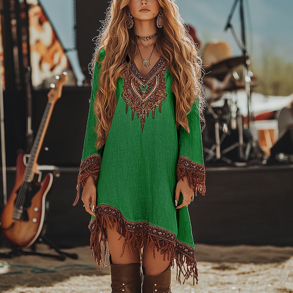 Lace Loose Print Dress Girls - RICALOUX