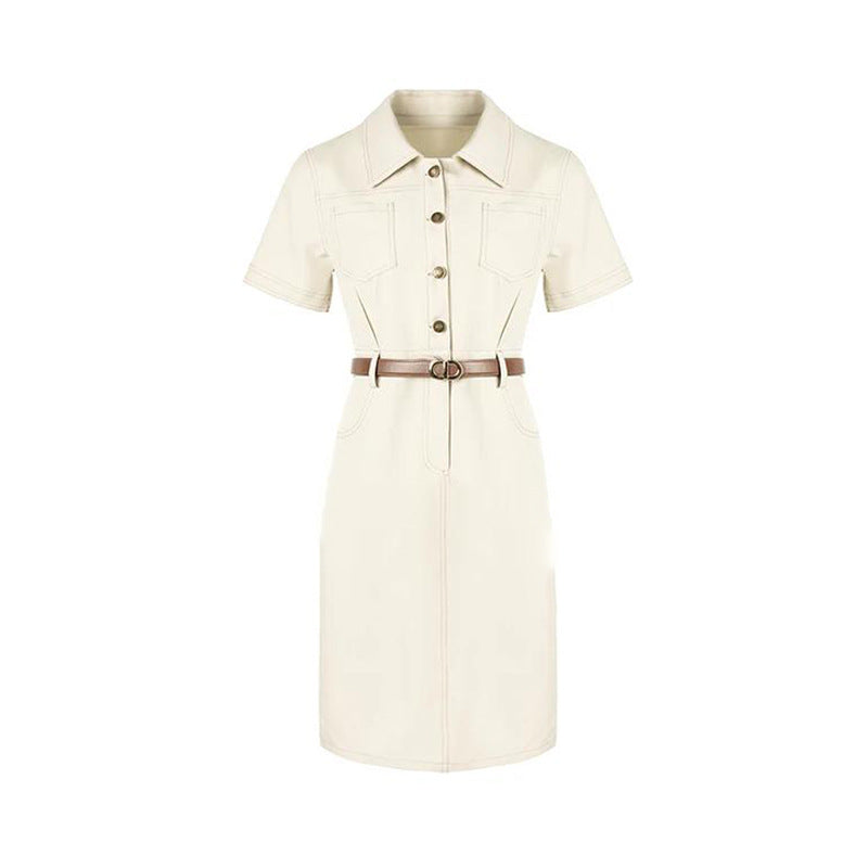 Womens Single-breasted Mid-length Casual Dress – Premium 0 | RICALOUX