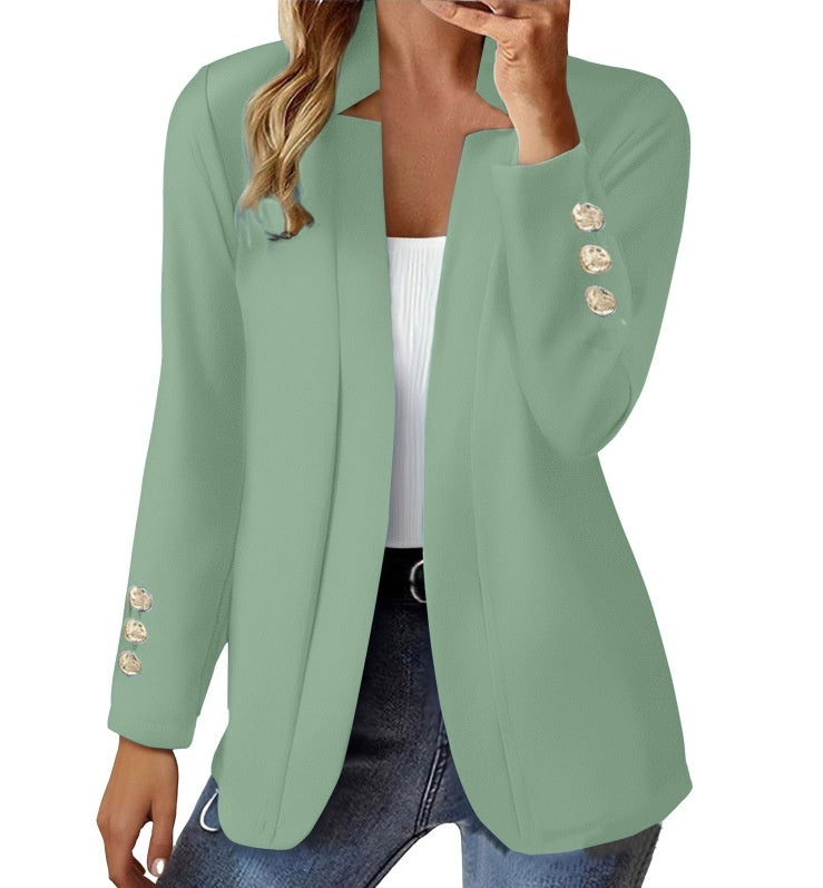 Womens Suit Long-sleeve Cufflink Cardigan Jacket by Ricaloux
