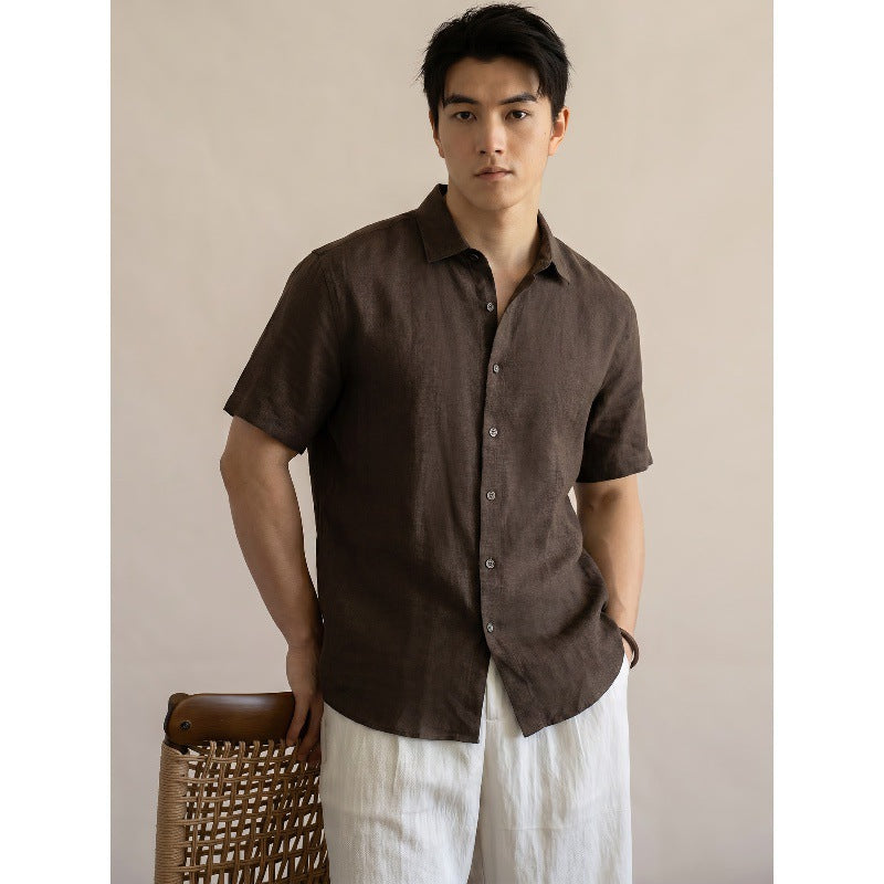 Mens Breathable Cool-feel Relaxed-fit Short-sleeve Shirt by Ricaloux