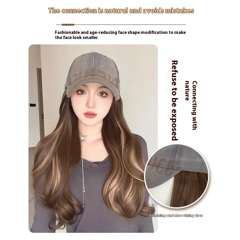 All-in-one American Retro Denim Peaked Cap Dyed Micro-roll Wig – Premium 0 | RICALOUX