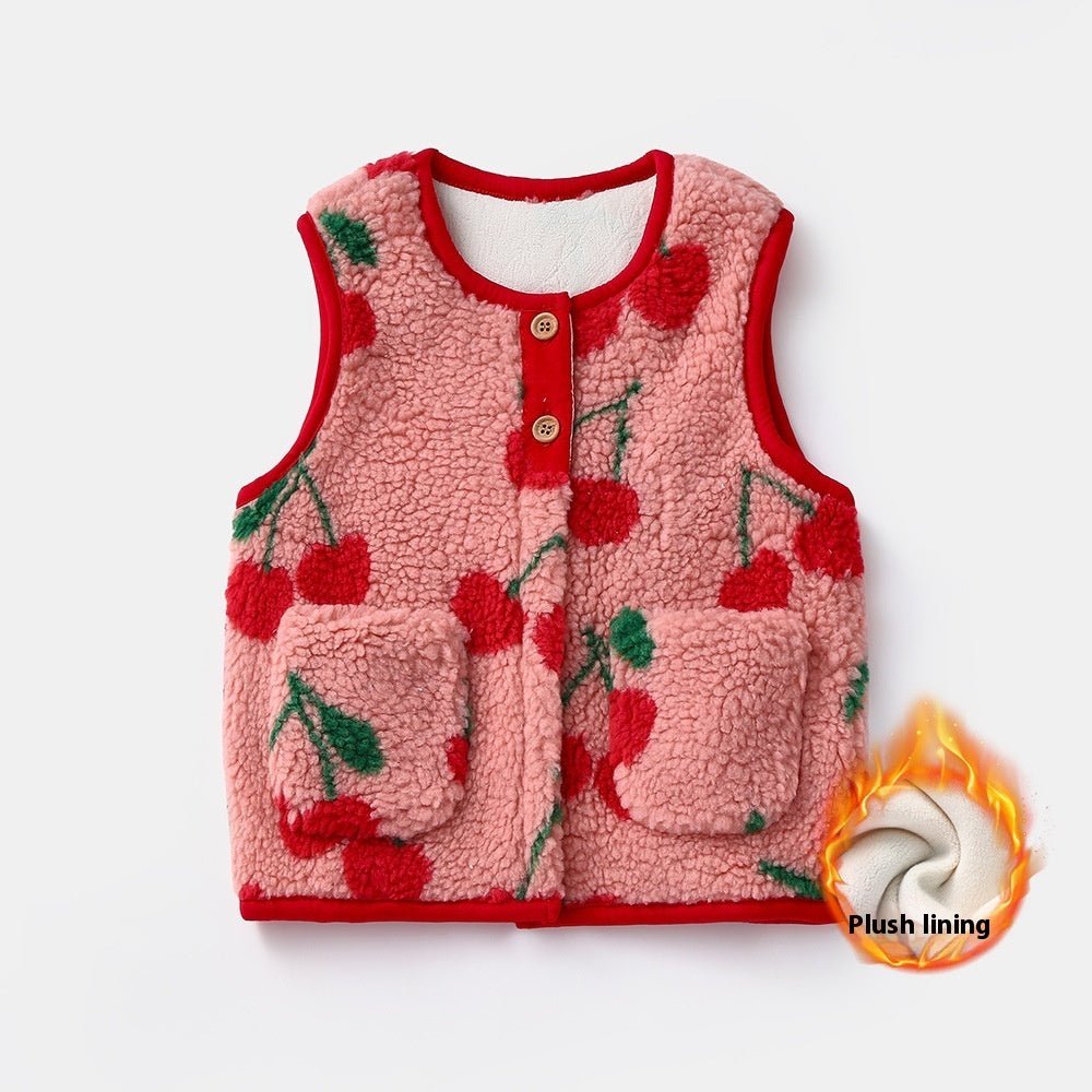 Winter Velvet Vest For Children And Babies To Keep Warm And Wear Outside With Camisole Shoulder - RICALOUX