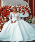 Ball Gown Wedding Dress Long Sleeves Bridal Gown - RICALOUX